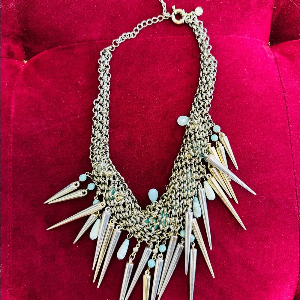 Gold and Silver Spike Necklace